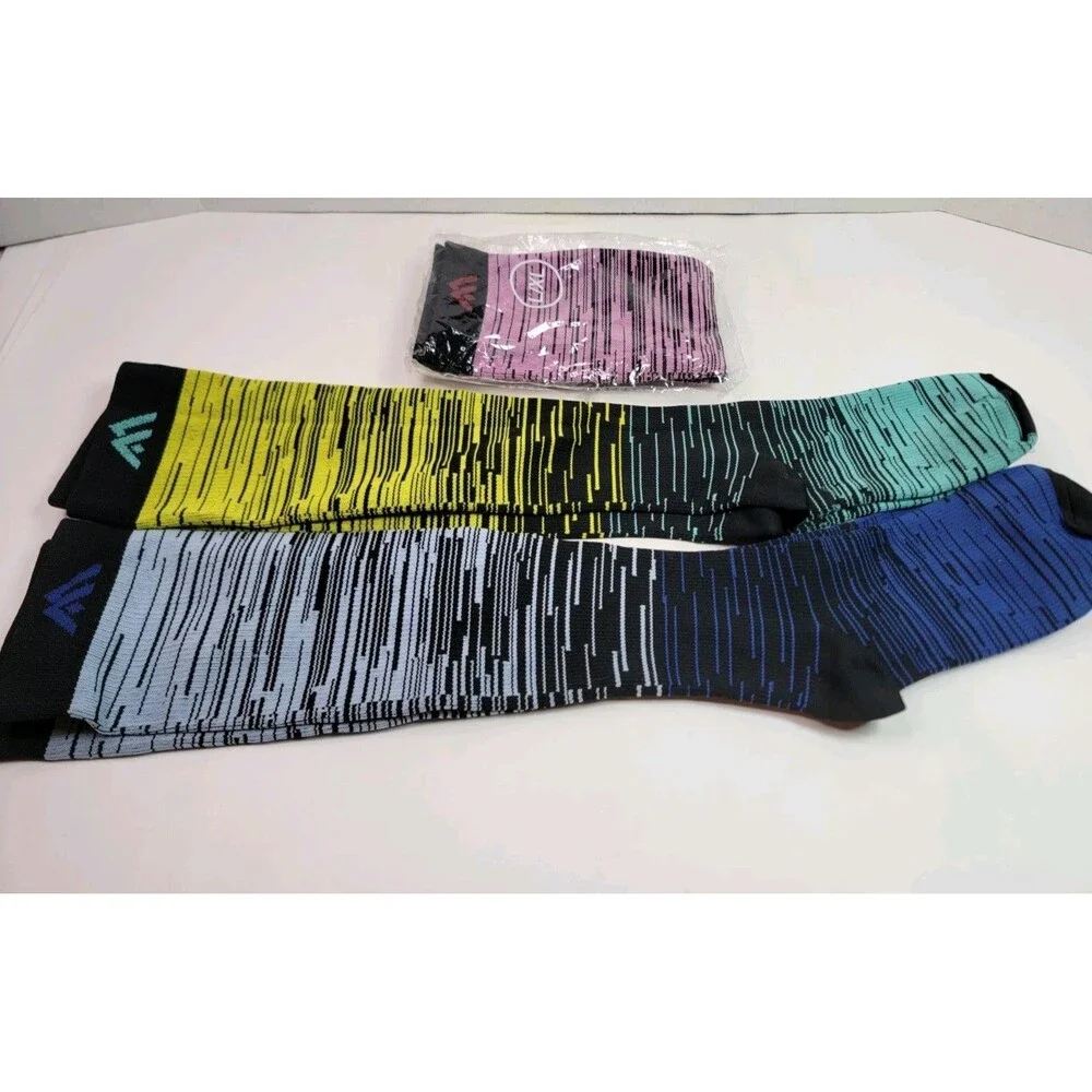 High-Class Mix Compression Socks L/XL Washed Once, Never Worn, Multicolor 3 Pair